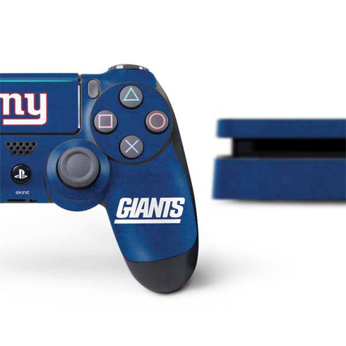 NFL New York Giants Distressed PS4 Slim Bundle Skin